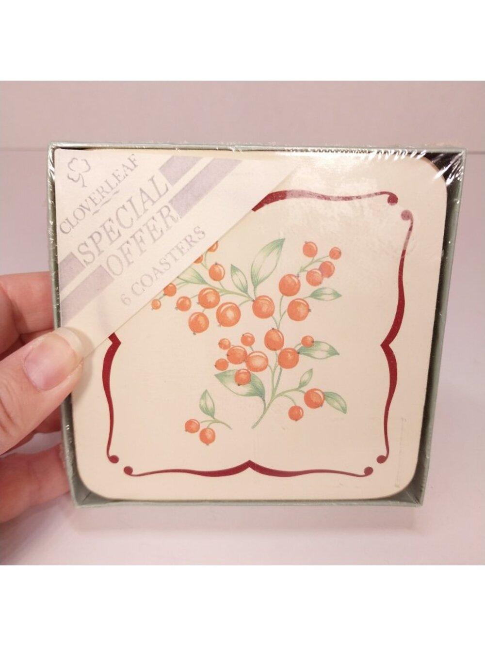 Vintage Cloverleaf Set of 6 Coasters Prom 891 Orchard Fruit Tree United Kingdom